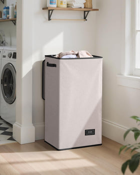 SOLEDI 100L capacity hampers large family loads, reducing trips to the laundry room.
