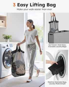 SOLEDI iron-frame bottom keeps the hamper stable during loads.