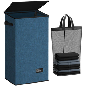 SOLEDI laundry hamper with lid preserves a tidy bedroom by concealing dirty clothes.