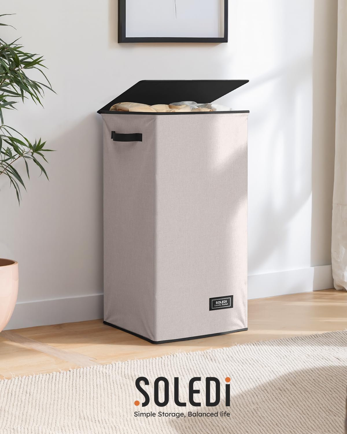 SOLEDI overall design suits dorms, bathrooms, and bedrooms for organized laundry.