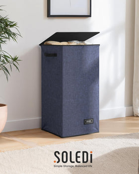 SOLEDI navy blue laundry bin adds style to bedrooms and bathrooms