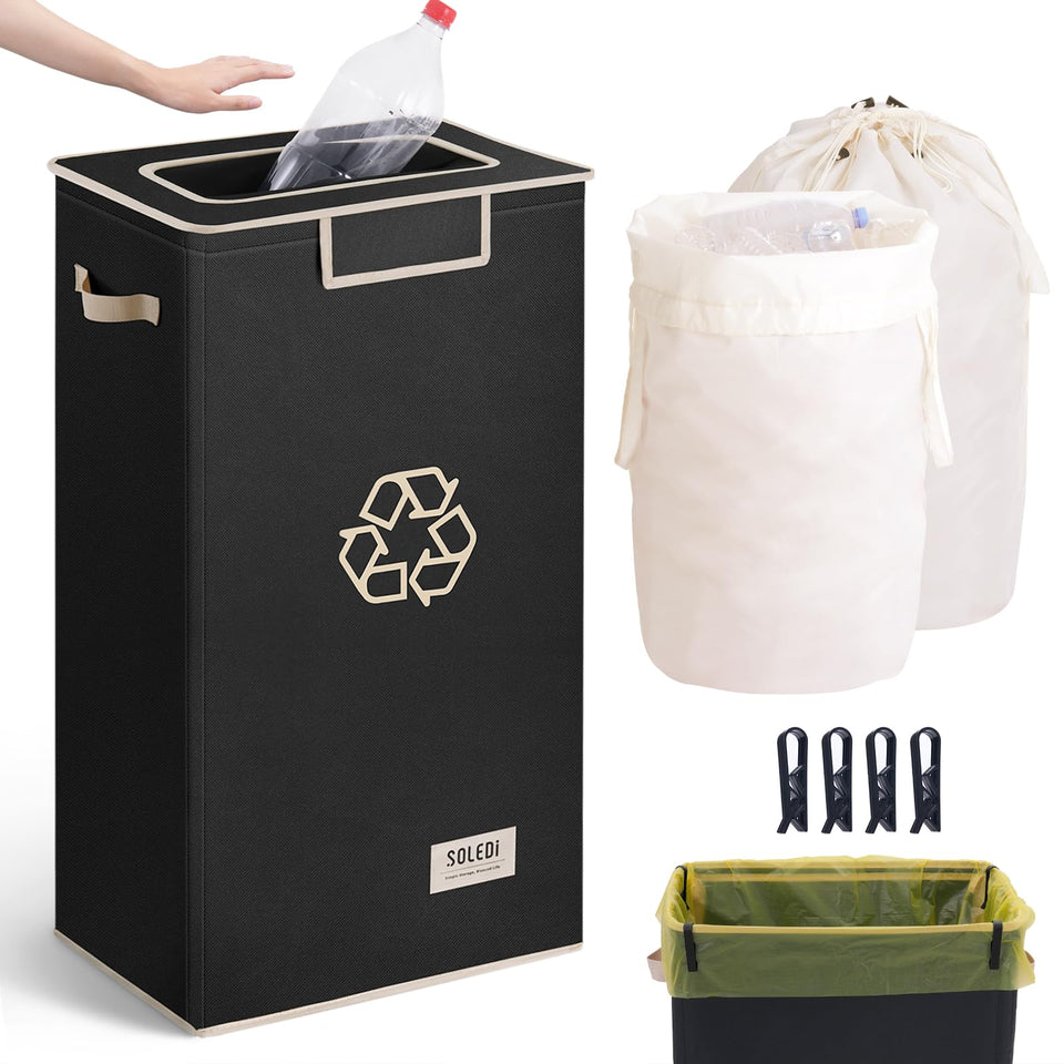 SOLEDI 26-gallon kitchen recycling bin with lid keeps odors contained