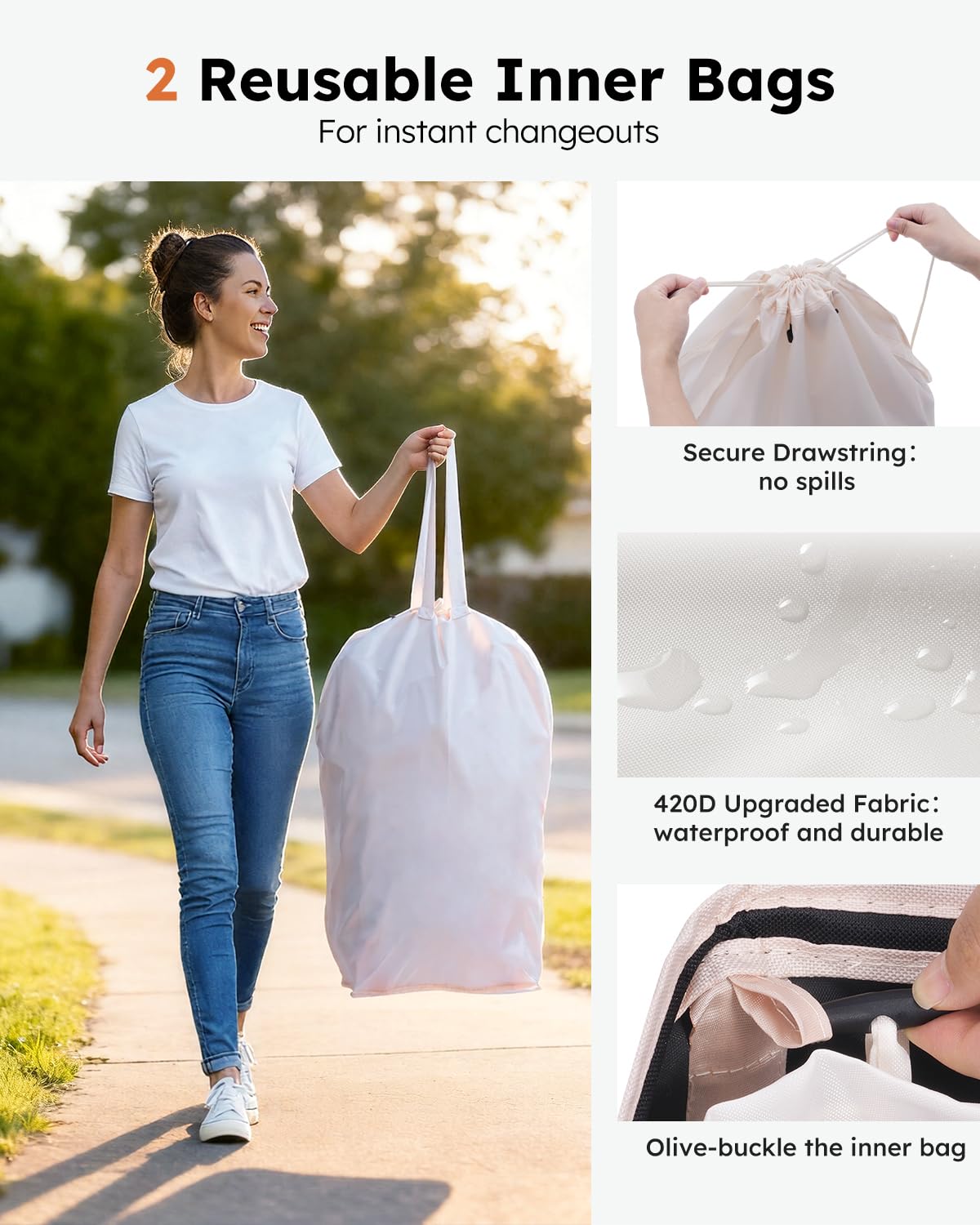 SOLEDI waterproof Oxford fabric bin resists stains and cleans quickly