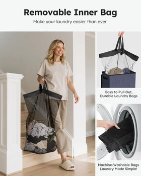 SOLEDI removable inner bag lets you carry clothes to the laundry room easily