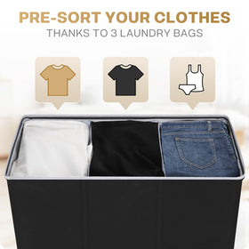 SOLEDI removable mesh bags for each section simplify laundry transfer