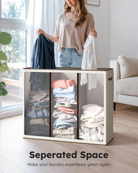 SOLEDI strong-frame laundry hamper highlights durable construction for daily use and stability.