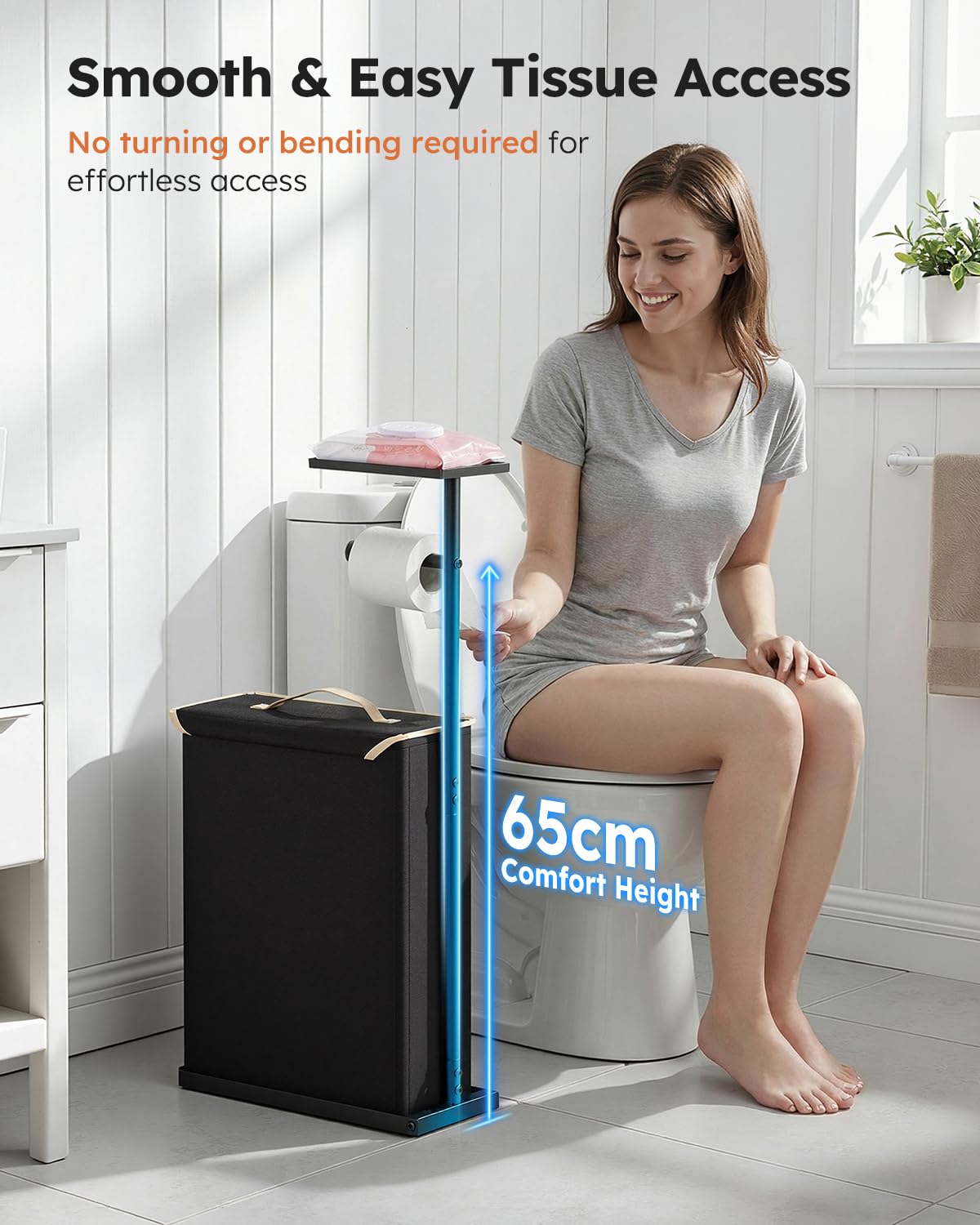 SOLEDI 12-roll basket keeps spare rolls clean and dust-free