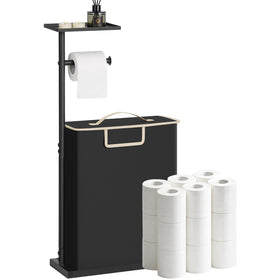 SOLEDI toilet paper stand with top shelf for quick access and tidy storage