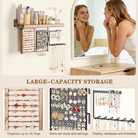 SOLIMINTR rustic wood shelf ledge adds stylish space for cosmetics and small accessories