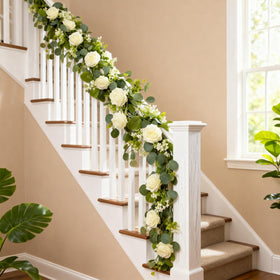 Solivya 2-pack rose garland set suitable for various home and event decor.