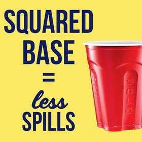 SOLO Red Squared 18oz cups feature bright red color and white interior for contrast.