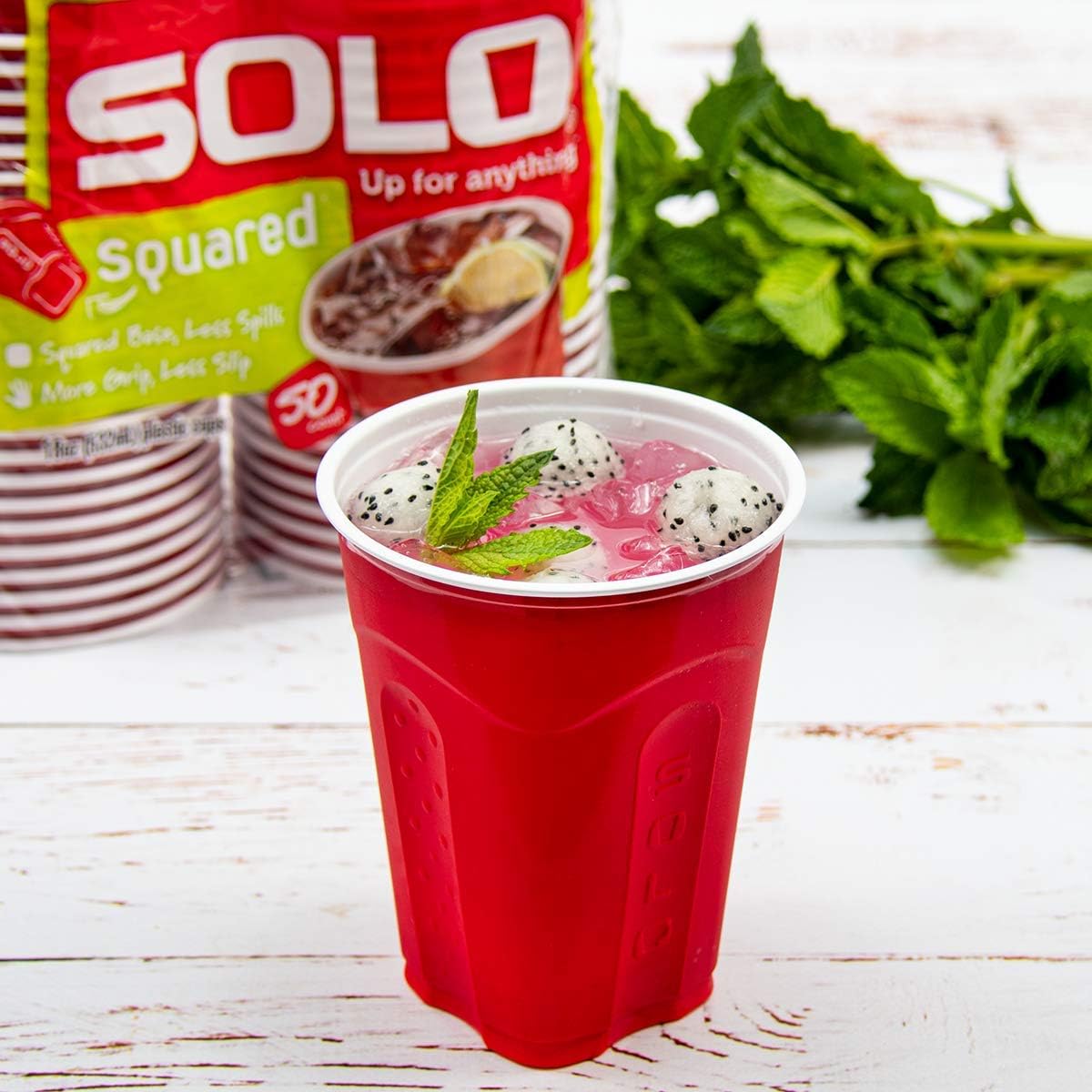 SOLO Red Squared 18oz cups arrive in four bags for convenient restocking.