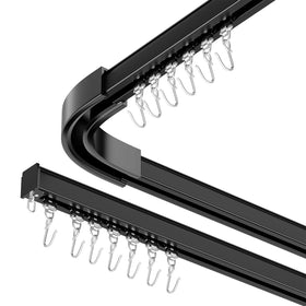 SOLOKOS ceiling track with hooks for smooth curtain operation and room division.