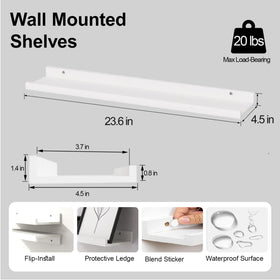 Solrot white floating shelf in bathroom keeps toiletries tidy