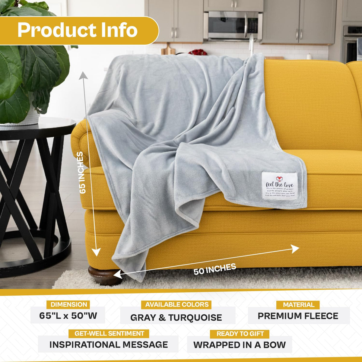 Solsken Home Healing Blanket soft fleece gray delivers cozy warmth for rest and recovery.