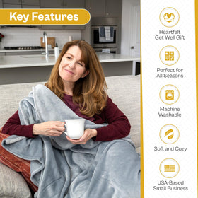 Solsken Home Recovery Blanket is machine washable and lightweight for easy care.