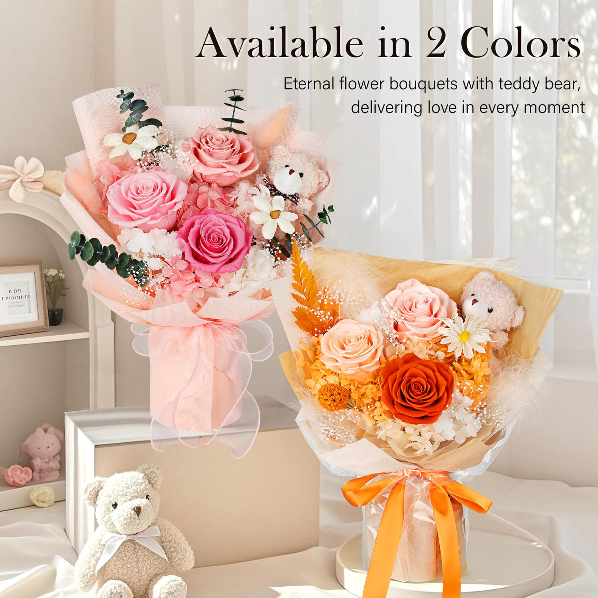 SOLUNOX bouquet lifestyle display on table suitable for home decor