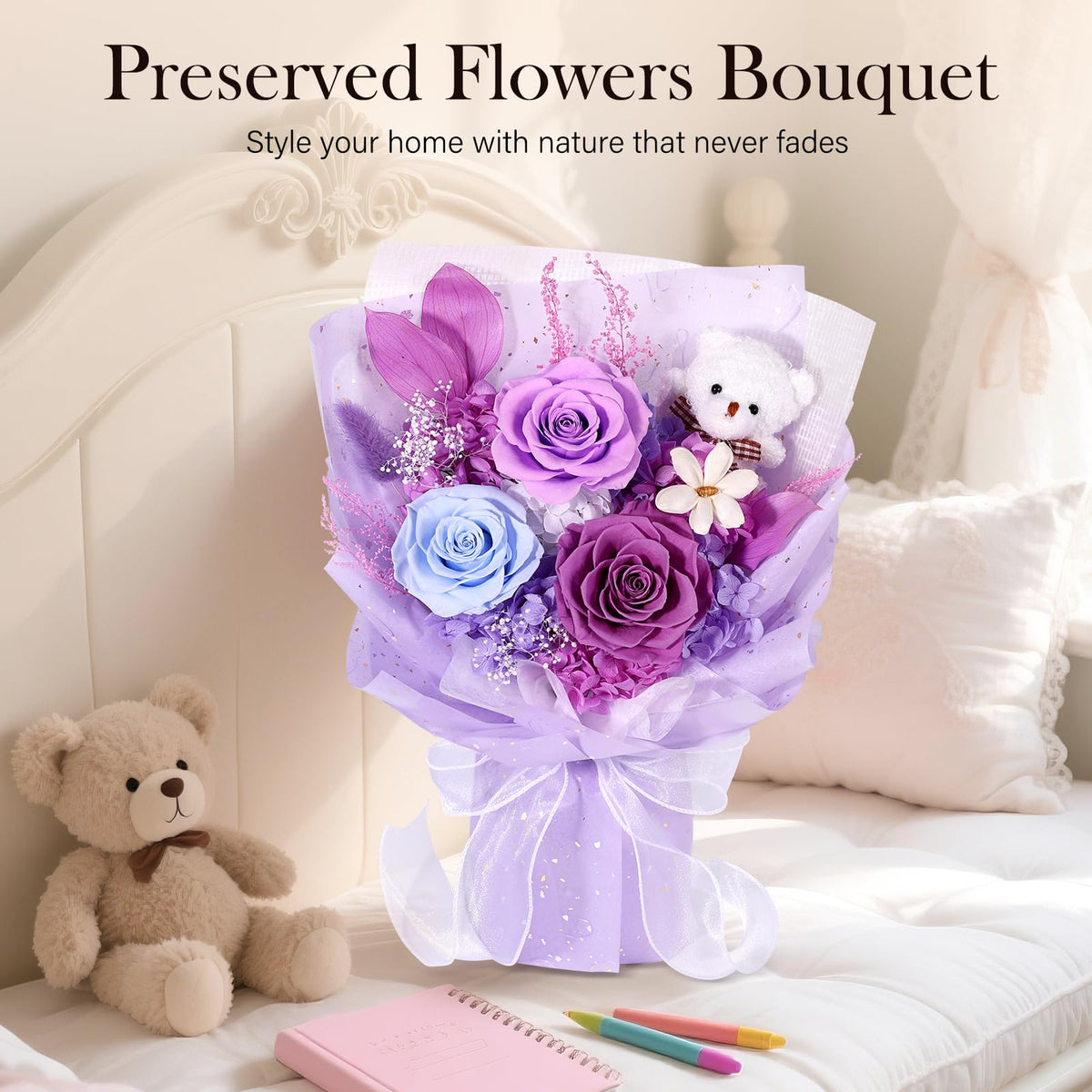 SOLUNOX premium gift box presenting ready-to-gift packaging for the bouquet.
