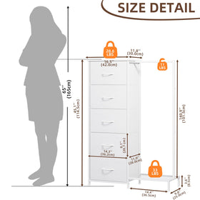 Somdot 5-drawer storage unit with organized folded clothing.