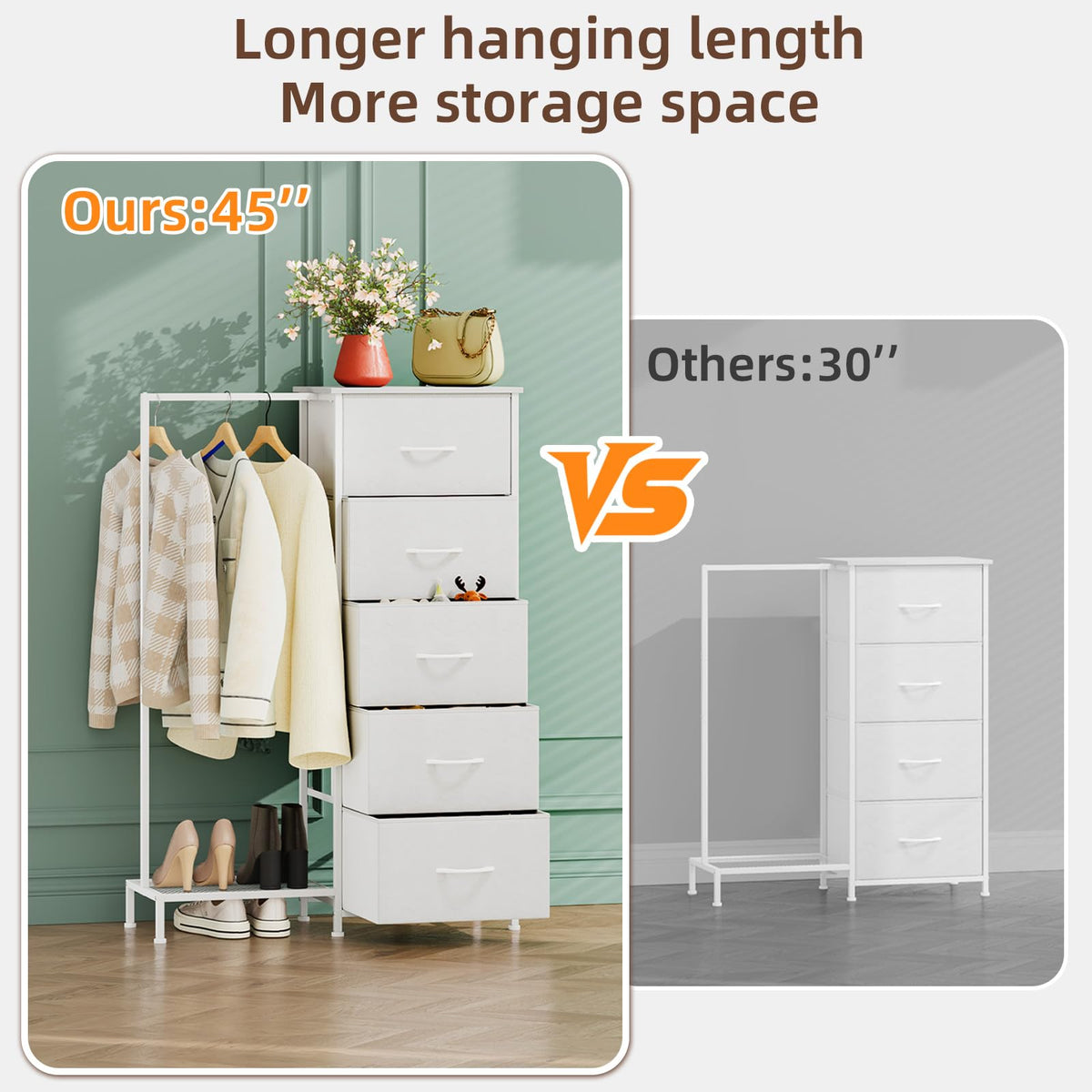Somdot tall storage tower suited for entryways or bedrooms.