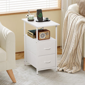 Somdot end table FSC-certified wood top and shelf quality.
