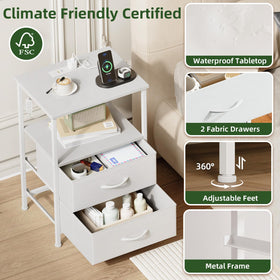 Somdot nightstand uses a durable steel frame for lasting support