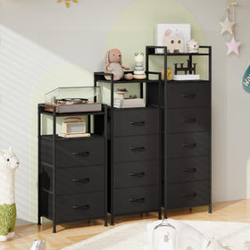 Somdot tall dresser foldable fabric drawers enable quick organization.