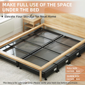 Somdot under-bed storage dividers-lids-clear keeps items organized.