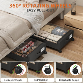 Somdot under-bed storage flat-fold design saves space when not in use.