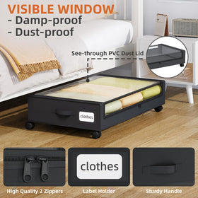 Somdot under-bed storage see-through window shows contents at a glance.
