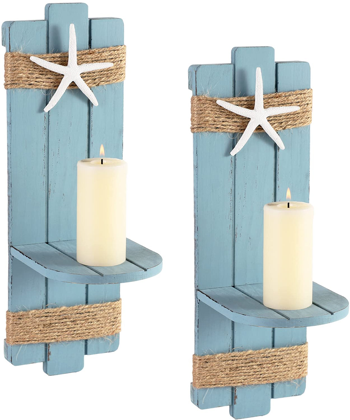 SOMTO Beach Starfish Wall Sconce pair adds coastal charm and ambient lighting.