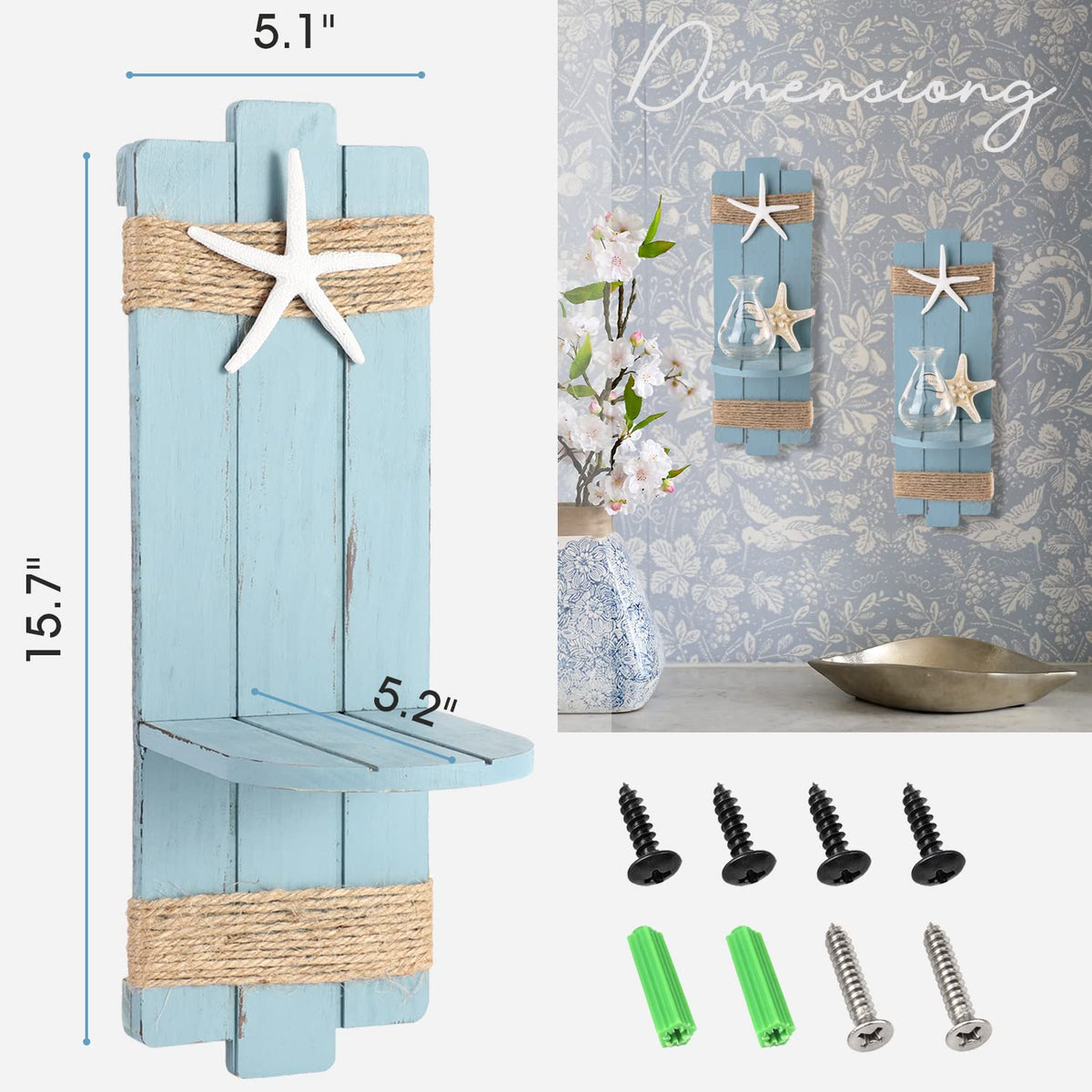 SOMTO coastal nautical wood wall decor brings seaside charm to any room.