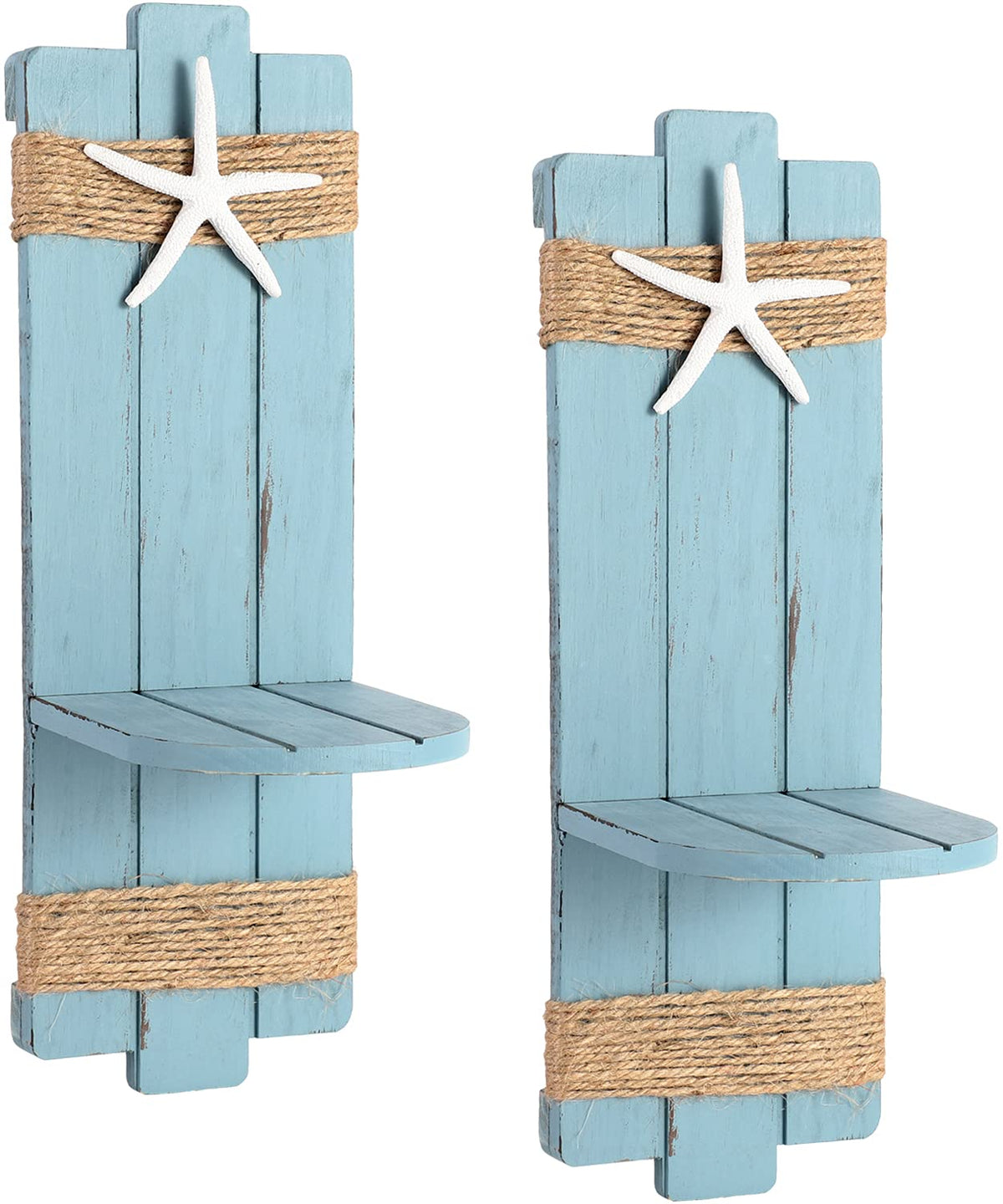 SOMTO farmhouse beach decoration candle sconce adds rustic warmth.