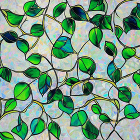 Somwise Rainbow Window Privacy Film close-up shows holographic rainbow reflections for daytime privacy.