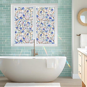 Delicate floral pattern adds nature-inspired charm to any window.