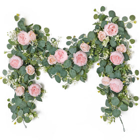 SOMYTING 2pack 13ft flower garland for arches and walls, versatile decor.