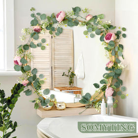 SOMYTING vintage pink peony roses for elegant mantle or doorway accents