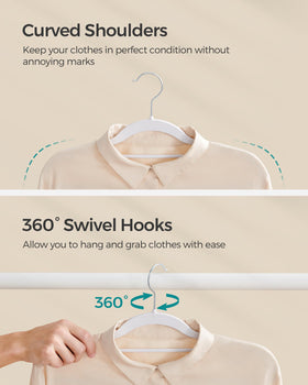 SONGMICS slim 0.2-inch profile frees precious closet space.