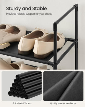 SONGMICS 10-Tier Shoe Rack split-setup; adaptable two-unit layout.
