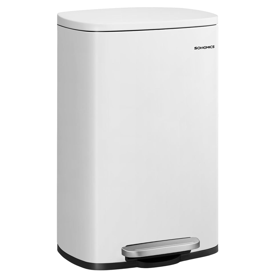SONGMICS 13-gallon trash can front view for organized kitchen waste.
