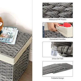 SONGMICS 160 L capacity basket, ideal for bulk textiles and seasonal storage.