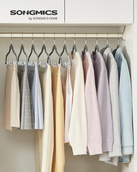 SONGMICS velvet non-slip hangers with shoulder grooves prevent slips on tanks and underwear