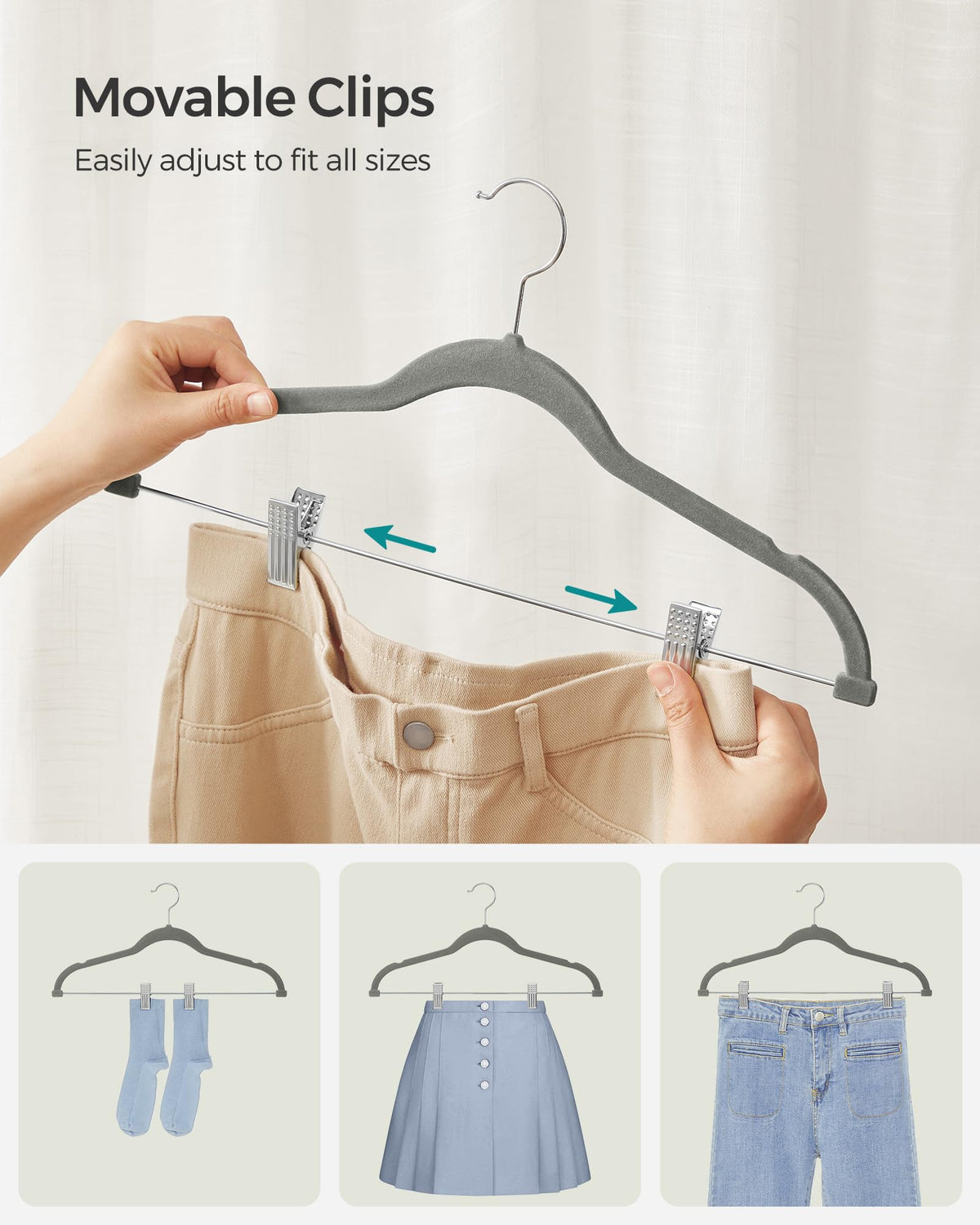 SONGMICS velvet slim 0-2 inch hangers maximize closet space and preserve garment shapes