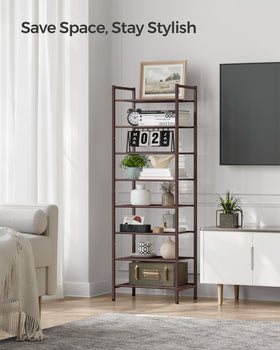 SONGMICS 30 lb per shelf capacity shown in sturdy shelves