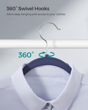 Songmics 360-degree swivel hooks provide easy access to garments.