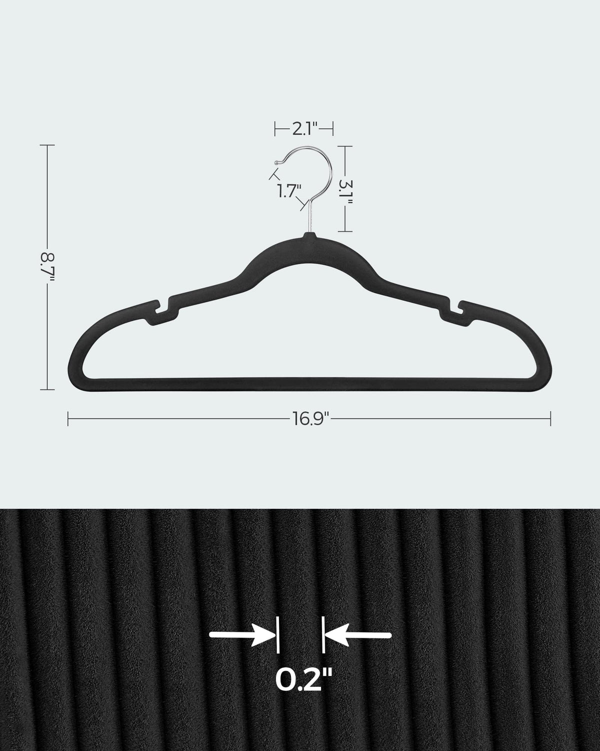 SONGMICS 360-degree swivel hook enables easy orientation and access.