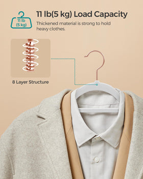 SONGMICS 360-degree swivel hook allows easy access to outfits.