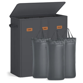 Songmics 47.6-gallon laundry hamper showing spacious capacity for a week’s laundry.