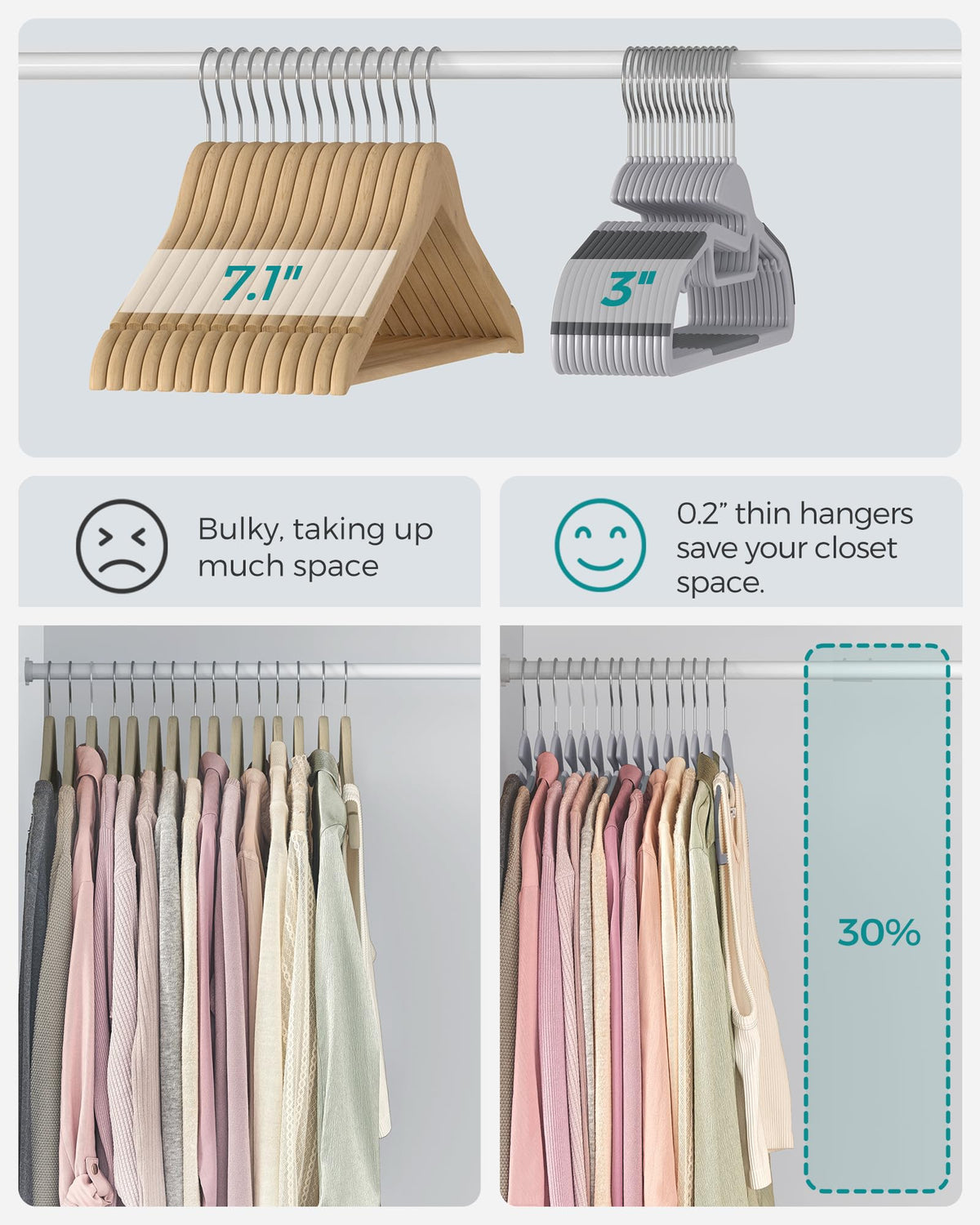 SONGMICS 360° swivel hook offers easy access from any angle.