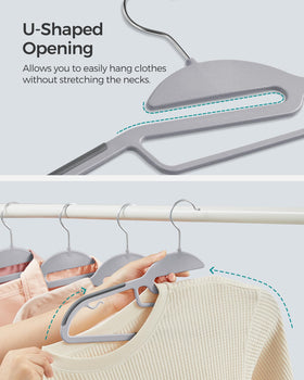 SONGMICS slim 0.2-inch thickness saves closet space for more clothes.
